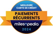 Meilleure carte remise en 2024, Paiements-Recurrents, selon milesopedia