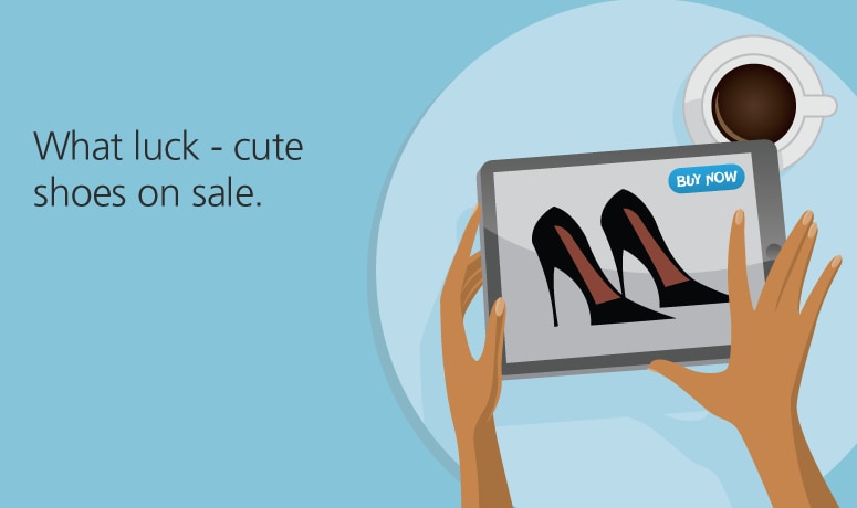 What luck = cute shoes on sale.